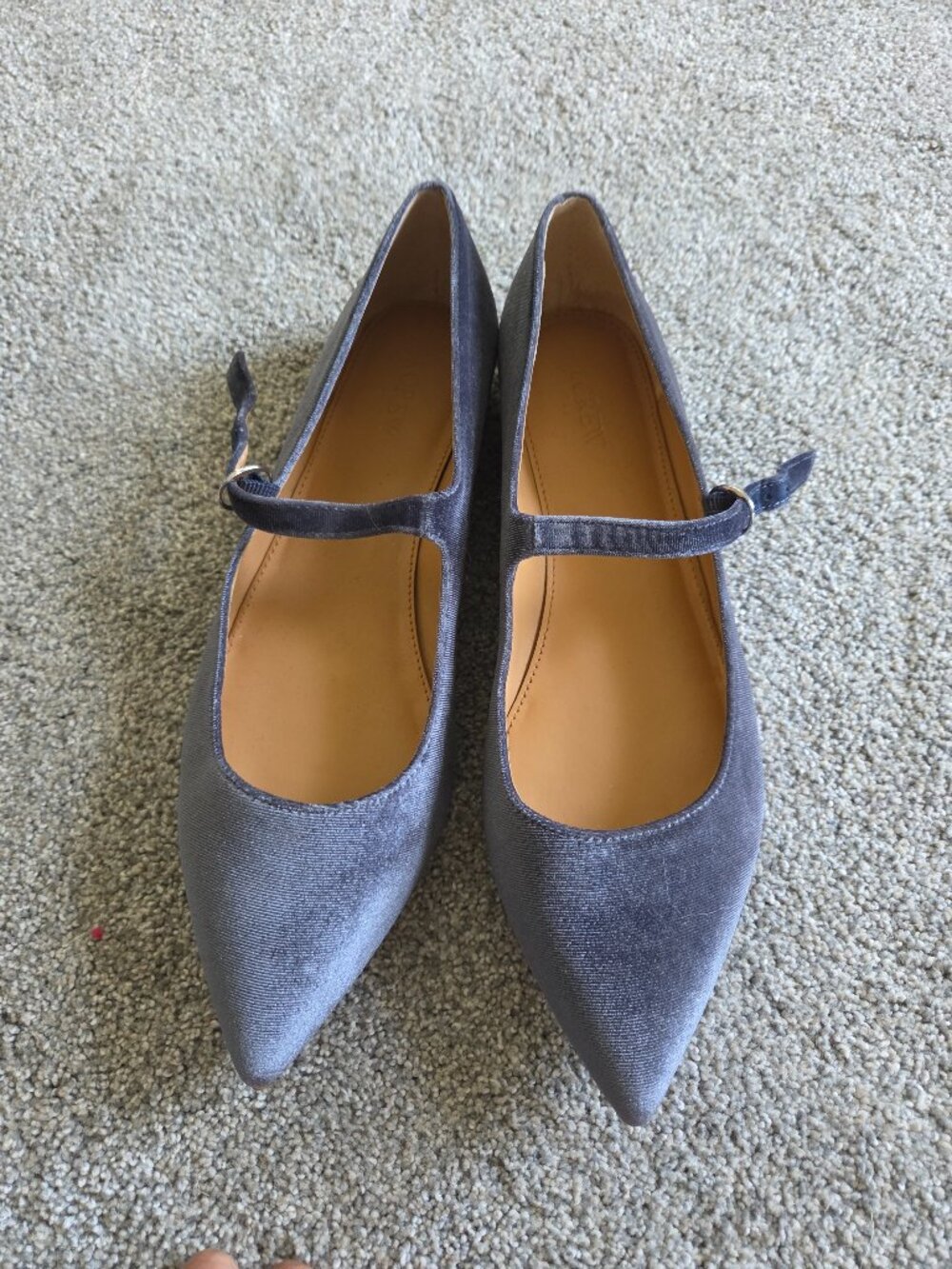 New J Crew velvety navy flats size 12